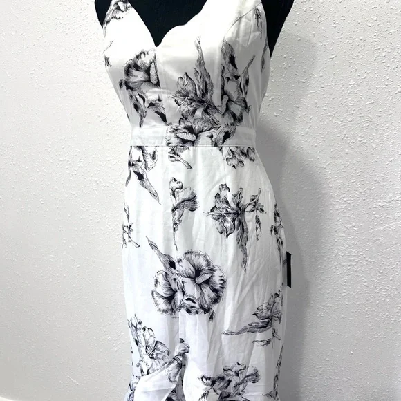 Lulu's White Floral High-Low Ruffled Slip Dress - Picture 8 of 9